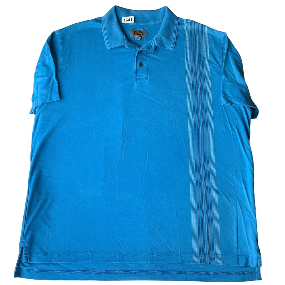 Foundry Men’s Short Sleeve Polo Shirt Size XL, Blue, Quick-dri